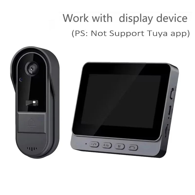 Wireless Intercom Doorbell Night Vision HD 4.3in LPS Screen Video Doorbell Camera Smart Home Security Visual Doorbell