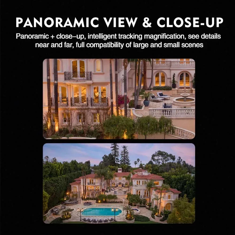 4K 8MP WIFI Camera TUYA APP Dual Screen Cam Binocular AI Body Automatic Tracking CCTV Alexa Security Intelligent IP66 Monitoring