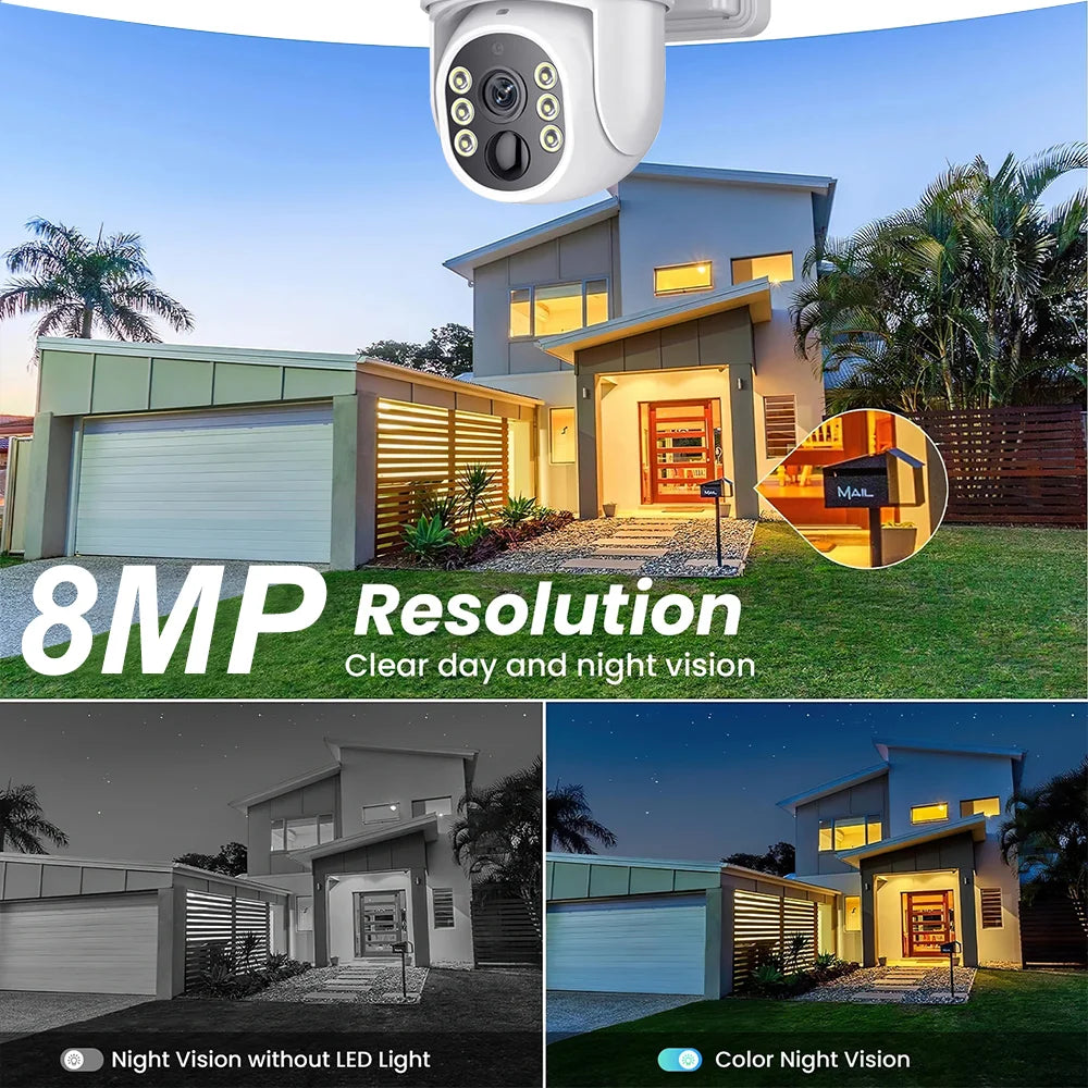 Tuya Solar WiFi Security Camera Outdoor Wireless 8MP Low Power Battery PTZ Camera PIR Motion Detection CCTV Video Surveieillance