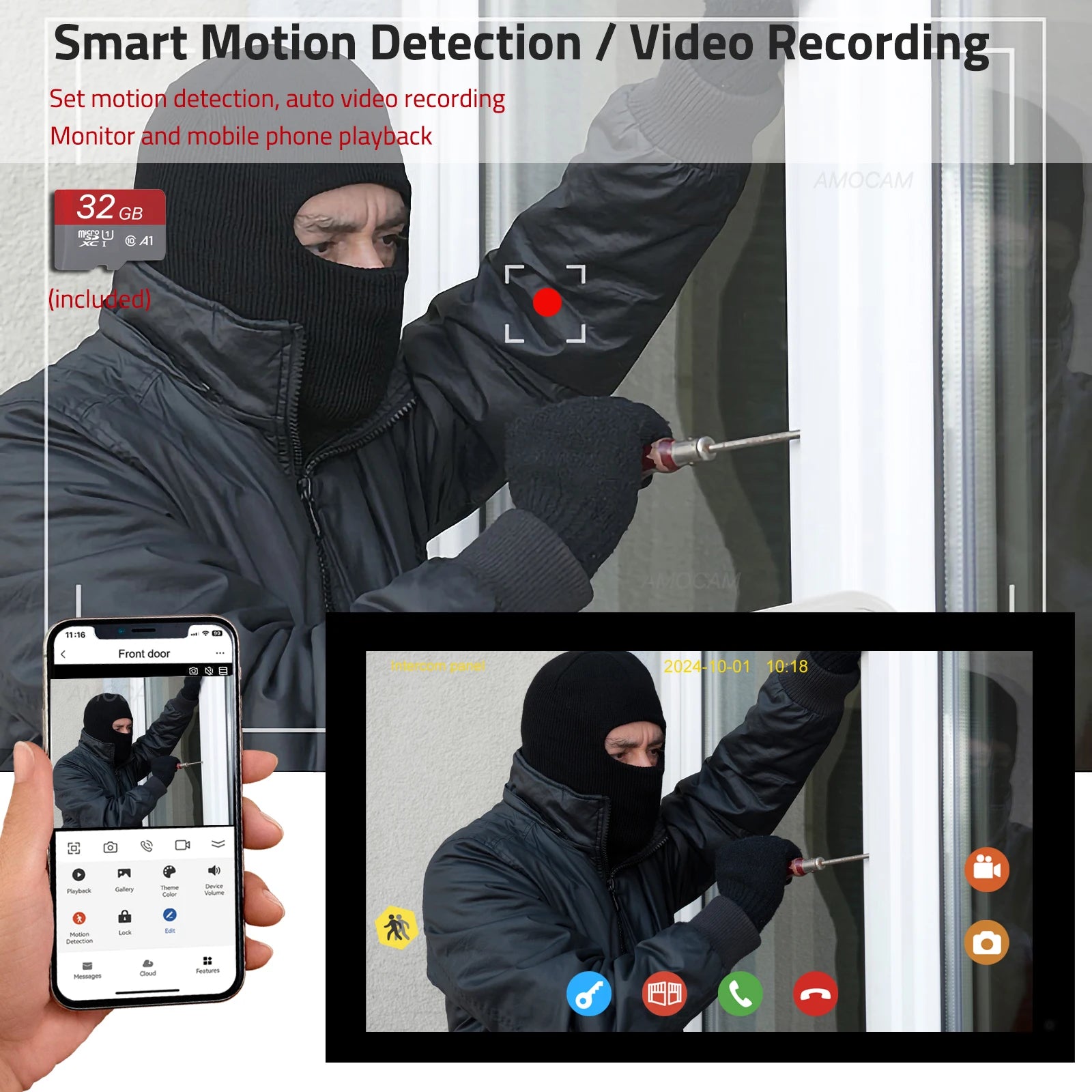 2 Wire Digital Video Intercom System, 7 / 10.1 Inch Wireless WIFI Monitor 1080P Doorphone Camera Video Doorbell Card Tuya Unlock